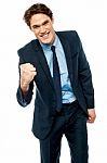 Energetic Young Businessman Stock Photo