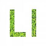 English Alphabet Made From Green Grass On White Background Stock Photo