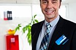 Entrepreneur With Credit Card In His Blazer Pocket Stock Photo