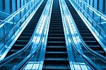 Escalator Going Up Stair Stock Photo