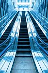 Escalator Going Up Stair Stock Photo