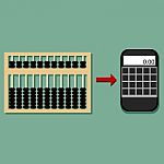 Evolution Of Calculator Stock Photo