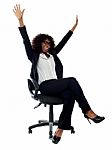 Excited African Female Executive Stock Photo