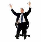 Excited Businessman Celebrating His Success Stock Photo