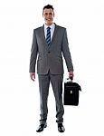 Executive Holding Briefcase Stock Photo