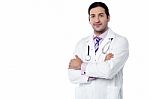 Experienced Doctor Posing Confidently Stock Photo