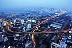 Expressway At Night Stock Photo