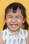 Face Of Asian 4s Year Old Laughing Show Good Healthy Tooth ,happ Stock Photo