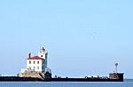 Fairport Harbor Lighthouse On Lake Erie Stock Photo