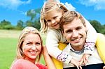 Family Enjoying In Outdoor Stock Photo