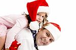 Father Giving Piggyback Ride Stock Photo