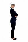 Female Business Architect Posing Sideways Stock Photo