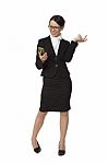 Female Business Professional Using Smart Phone Stock Photo