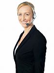 Female Call Centre Excutive Stock Photo