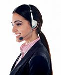 Female Customer Care Executive Stock Photo