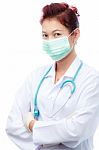Female Doctor And Mask Stock Photo