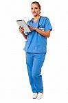 Female Doctor Using Tablet Pc Stock Photo