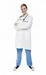 Female Doctor With Crossed Arms Stock Photo