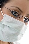 Female Doctor With Mask Stock Photo