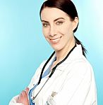 Female Doctor With Stethoscope Stock Photo