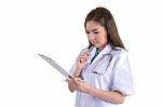 Female Doctor Working Stock Photo