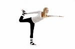 Female doing stretching Exercise Stock Photo