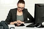 Female Executive Using Tablet Pc Stock Photo