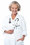 Female Medical Professional With Stethoscope Stock Photo