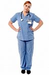 Female Physician Posing Casually Stock Photo