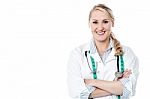 Female Surgeon Posing With A Radiant Smile Stock Photo