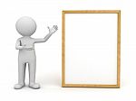 Figure Presenting Blank Board Stock Photo