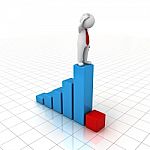 Figure Standing On Graph Stock Photo