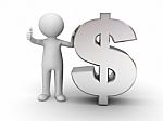 Figure Standing With Dollar Sign Stock Photo