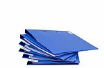 File Folder With Documents And Documents. Retention Of Contracts. Isolated White - Copy Space Stock Photo