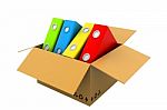 File Folders On Open Box Stock Photo