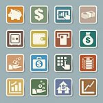 Finance And Money  Sticker Icon Set Stock Photo