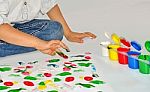 Finger Painting Stock Photo