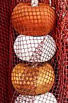 Fishing Net With Corks Close Up Stock Photo