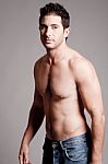 Fit Man With Bare Chest Stock Photo