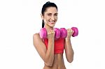 Fit Young Woman Working Out Stock Photo