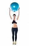 Fitness Lady Holding Pilate Ball Stock Photo