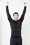 Fitness Male Athlete Celebrating His Success Stock Photo