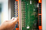 Fix Network Switch In Data Center Room Stock Photo