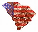 Flag Pattern South Carolina Map Stock Photo