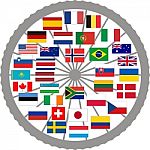 Flags Of Countries Of The Tour De France 2013 Stock Photo