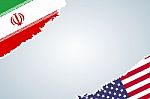 Flags Of Iran And Usa For Banner Or Poster Design -  Illus Stock Photo