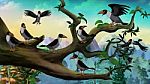 Flock Of Crows Sitting On A Tree Stock Photo