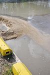 Flooded Road Site Stock Photo