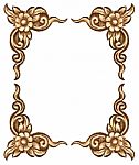 Flower Carved Frame Stock Photo