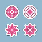 Flower Icon Set Stock Photo